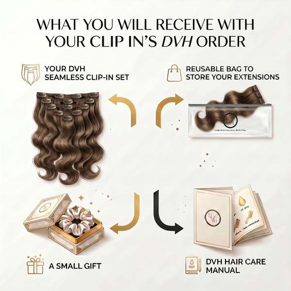 DVH Raw Seamless Body Wave Clip In Extensions