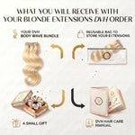 Raw Blonde Body Wave Machine Weft Extensions