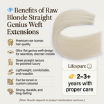 Raw Blonde Straight Genius Weft Extensions