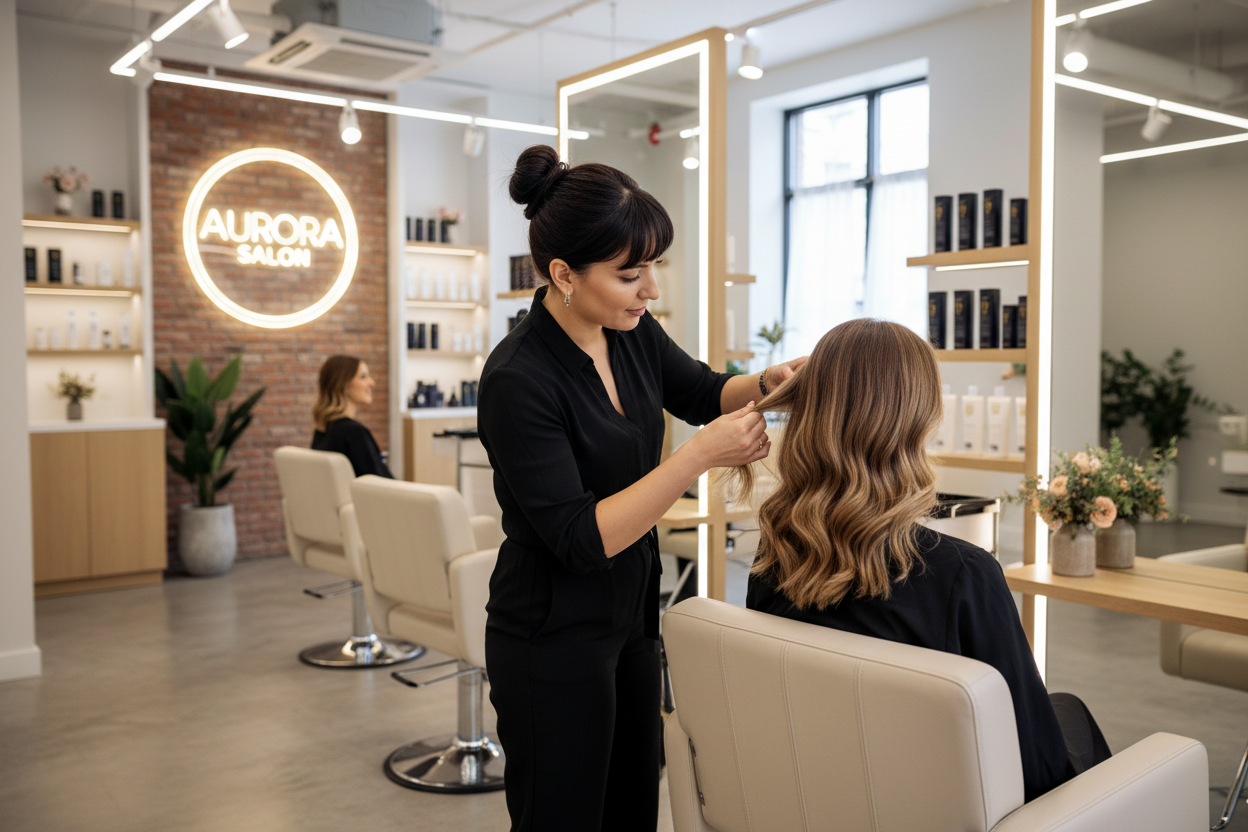 Professional hair consultation at a salon