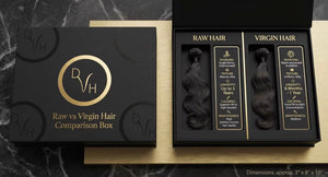 DVH Raw vs Virgin Hair Comparison Box